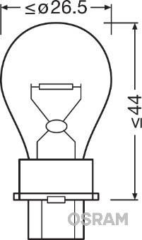 Ampoule OSRAM 1 ✕ P27W - ref. 3156