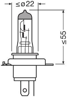 Lámpara, faro de carretera OSRAM H4 - ref. 64193CLC
