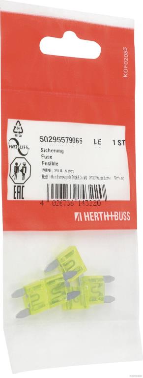 Fusible (de voiture) HERTH+BUSS ELPARTS ref. 50295579066
