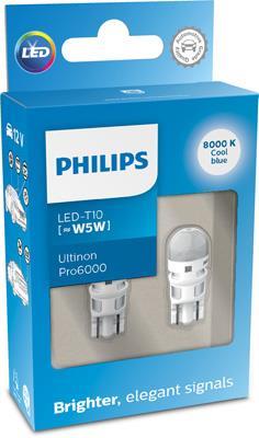 Ampoules LED W5W Philips Ultinon Pro6000 LED - 1 pièce