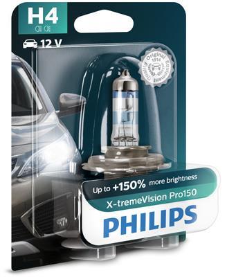 Ampoule, projecteur longue portée PHILIPS 1 ✕ H4 - ref. 12342XVPB1