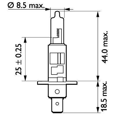 Ampoule PHILIPS 1 ✕ H1 - ref. 13258MDC1