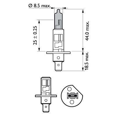Lámpara, faro de curva dinámico PHILIPS 1 ✕ H1 - ref. 12258WVUB1