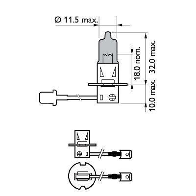 Ampoule pour feu d'angle PHILIPS 1 ✕ H3 - ref. 12336WVUB1