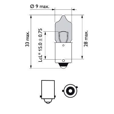 Ampoule, feu de stationnement/de position PHILIPS 2 ✕ H6W - ref. 12036WVUB2
