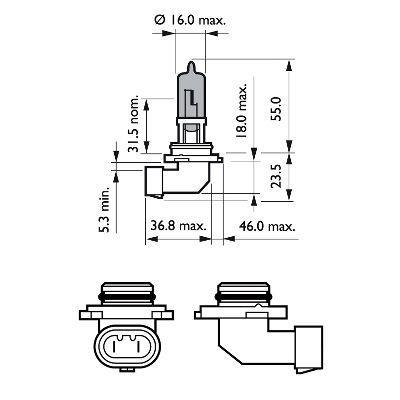 Ampoule, projecteur longue portée PHILIPS 1 ✕ HB3 - ref. 9005WVUB1