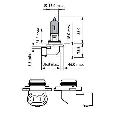 Ampoule, projecteur longue portée PHILIPS 1 ✕ HB4 - ref. 9006WVUB1