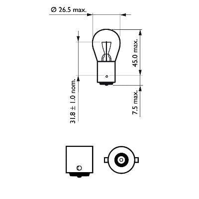 Ampoule PHILIPS 1 ✕ P21W - ref. 12498LLECOCP