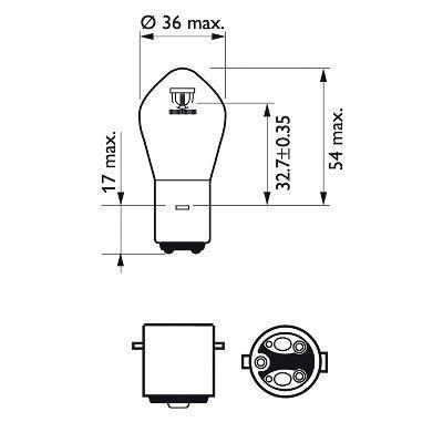Lâmpada, farol de longo alcance PHILIPS 1 ✕ S2 Vision Moto - 12728BW