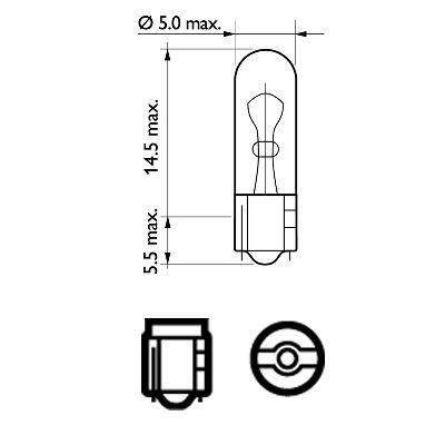Ampoule PHILIPS 2 ✕ W1,2W - ref. 12516B2