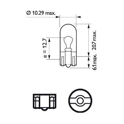 Lâmpada PHILIPS 2 ✕ W5W Wedge base and miniature halogen - 13961B2