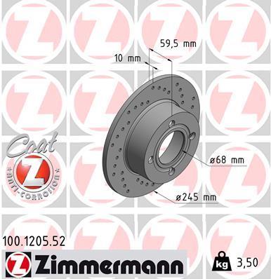 Discos de travão OTTO ZIMMERMANN GMBH ref. 100.1205.52