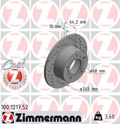 Disques de frein OTTO ZIMMERMANN GMBH ref. 100.1217.52