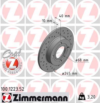 Disques de frein OTTO ZIMMERMANN GMBH ref. 100.1223.52
