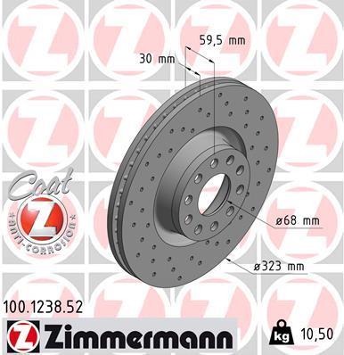 Discos de travão OTTO ZIMMERMANN GMBH ref. 100.1238.52
