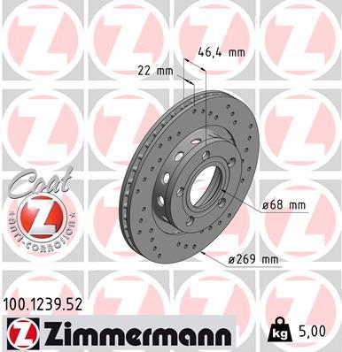 Discos de travão OTTO ZIMMERMANN GMBH ref. 100.1239.52