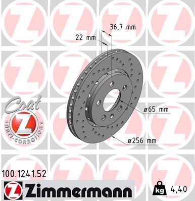 Discos de travão OTTO ZIMMERMANN GMBH ref. 100.1241.52