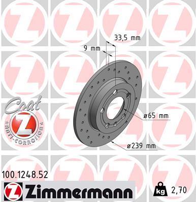 Discos de travão OTTO ZIMMERMANN GMBH ref. 100.1248.52