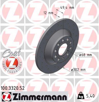 Discos de travão OTTO ZIMMERMANN GMBH ref. 100.3320.52