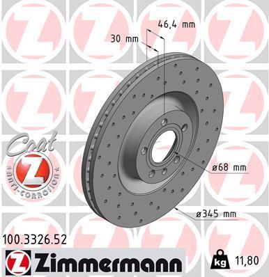 Disques de frein OTTO ZIMMERMANN GMBH ref. 100.3326.52