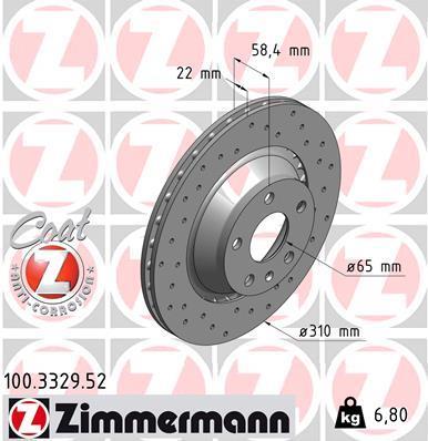 Discos de travão OTTO ZIMMERMANN GMBH ref. 100.3329.52
