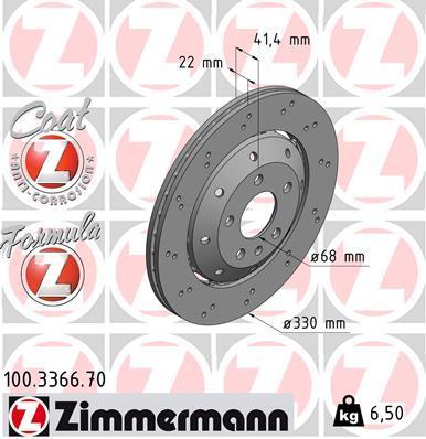 Discos de travão OTTO ZIMMERMANN GMBH ref. 100.3366.70
