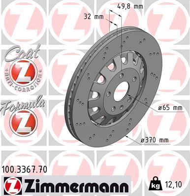 Discos de travão OTTO ZIMMERMANN GMBH ref. 100.3367.70