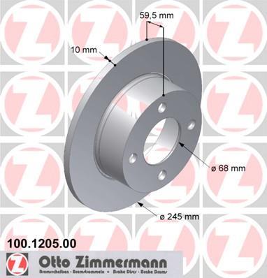 Disques de frein OTTO ZIMMERMANN GMBH ref. 100.1205.00