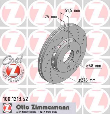 Discos de travão OTTO ZIMMERMANN GMBH ref. 100.1213.52