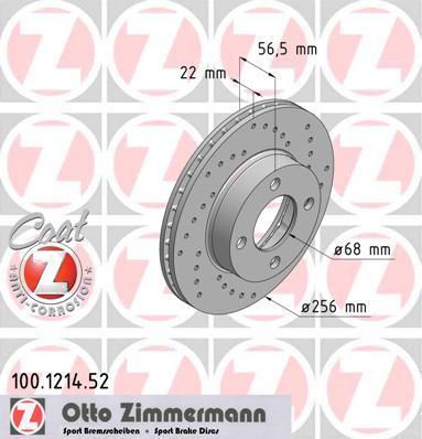 Discos de travão OTTO ZIMMERMANN GMBH ref. 100.1214.52