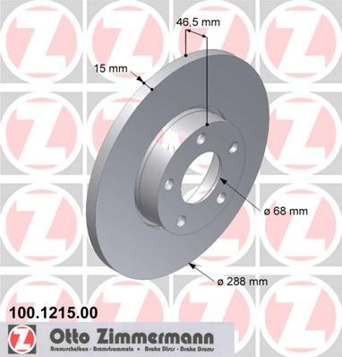 Disques de frein OTTO ZIMMERMANN GMBH ref. 100.1215.00