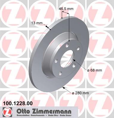 Disques de frein OTTO ZIMMERMANN GMBH ref. 100.1228.00