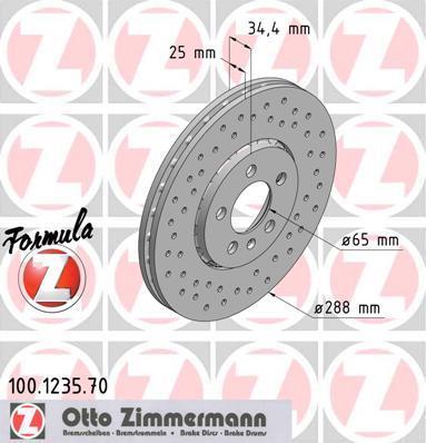 Disques de frein OTTO ZIMMERMANN GMBH ref. 100.1235.70