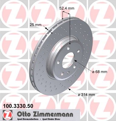 Discos de travão OTTO ZIMMERMANN GMBH ref. 100.3330.50