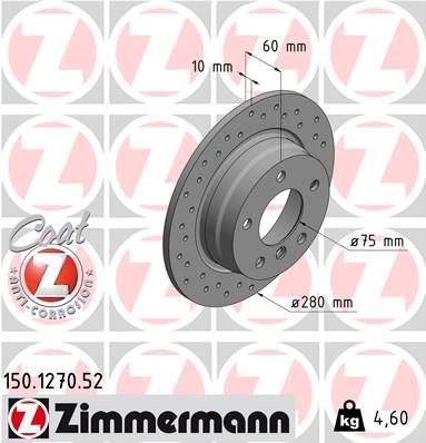 Discos de travão OTTO ZIMMERMANN GMBH ref. 150.1270.52