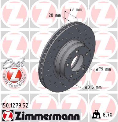 Discos de travão OTTO ZIMMERMANN GMBH ref. 150.1279.52