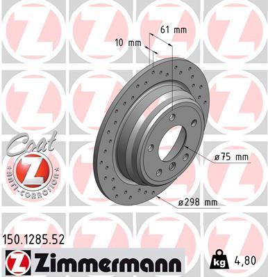 Discos de travão OTTO ZIMMERMANN GMBH ref. 150.1285.52