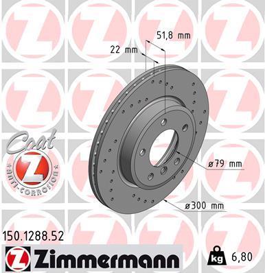 Discos de travão OTTO ZIMMERMANN GMBH ref. 150.1288.52