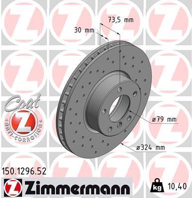 Discos de travão OTTO ZIMMERMANN GMBH ref. 150.1296.52