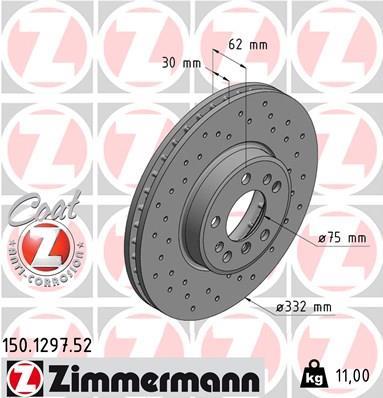 Discos de travão OTTO ZIMMERMANN GMBH ref. 150.1297.52