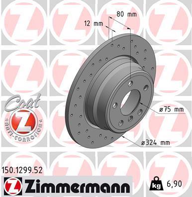 Discos de travão OTTO ZIMMERMANN GMBH ref. 150.1299.52