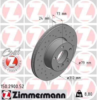 Discos de travão OTTO ZIMMERMANN GMBH ref. 150.2900.52