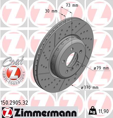 Discos de travão OTTO ZIMMERMANN GMBH ref. 150.2905.32