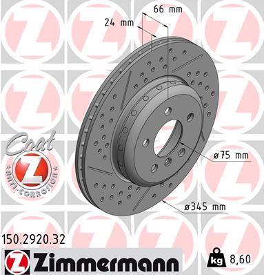 Discos de travão OTTO ZIMMERMANN GMBH ref. 150.2920.32