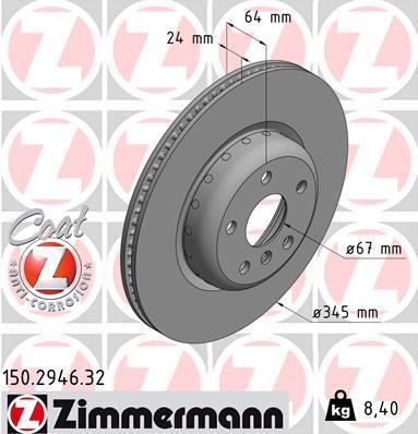Discos de travão OTTO ZIMMERMANN GMBH ref. 150.2946.32
