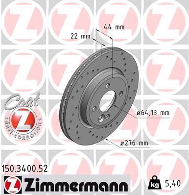 Discos de travão OTTO ZIMMERMANN GMBH ref. 150.3400.52