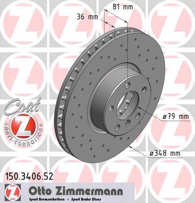 Disques de frein OTTO ZIMMERMANN GMBH 150.3406.52
