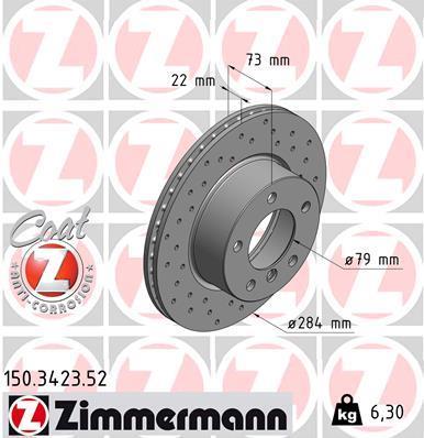 Discos de travão OTTO ZIMMERMANN GMBH ref. 150.3423.52