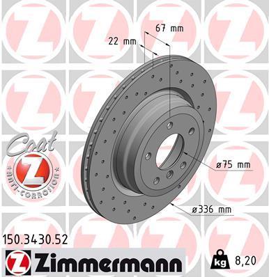 Discos de travão OTTO ZIMMERMANN GMBH ref. 150.3430.52