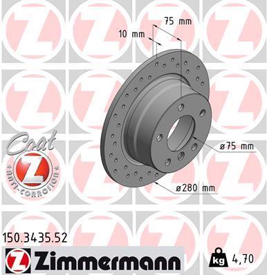 Discos de travão OTTO ZIMMERMANN GMBH ref. 150.3435.52